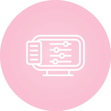 Masaüstü Bilgisayar Web simgesi vektör çizimi