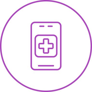 Tıbbi sınır simgesine sahip akıllı telefon