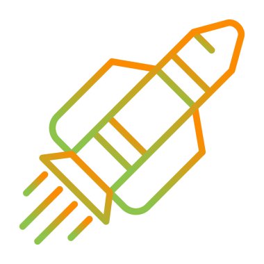 Roket web simgesi, vektör çizim