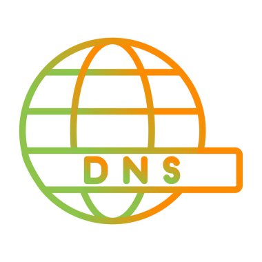 DNS Sunucu Web simgesi vektör çizimi