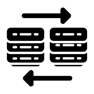 Web ve mobil uygulaması tasarımı, sunucu logo kavramı için beyaz arka plan üzerinde izole server simge vektör