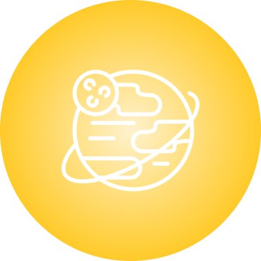 Gezegen simgesi, ağ basit illüstrasyon