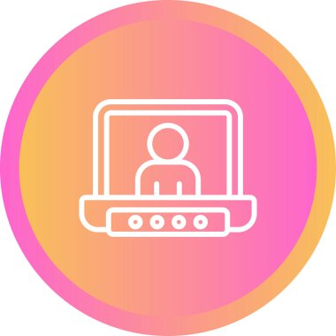 Dizüstü bilgisayar simgesinin vektör çizimi