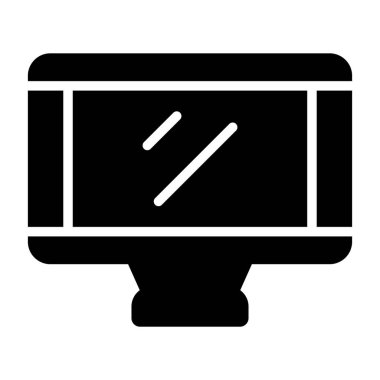 Bilgisayar monitörü simgesi. vektör illüstrasyonu