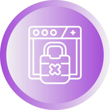 Kilit. Web simgesi basit illüstrasyon