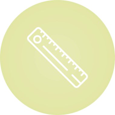 Düz cetvel ağ simgesi, vektör illüstrasyonu