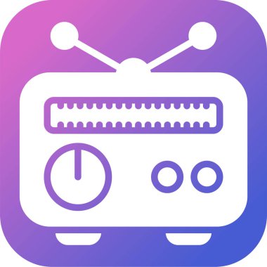 Radyo. Web simgesi basit illüstrasyon
