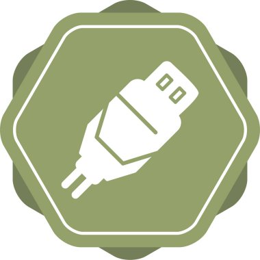 Usb Kablo ağ simgesi vektör illüstrasyonu