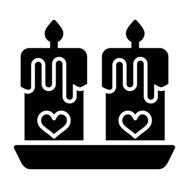 iki mum ve iki kupa simgesi, basit stil.