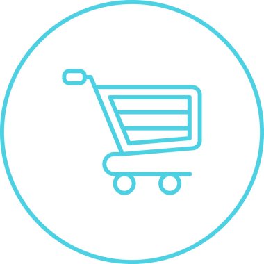 Alışveriş arabası simgesi, vektör illüstrasyonu