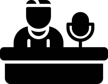 Mikrofon. Web simgesi basit illüstrasyon