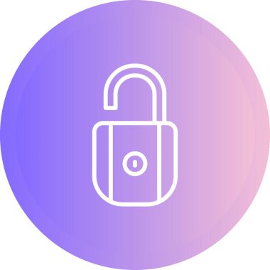 Kilidi aç. Web simgesi basit illüstrasyon