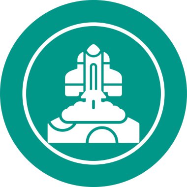 Roket web simgesi, vektör çizim