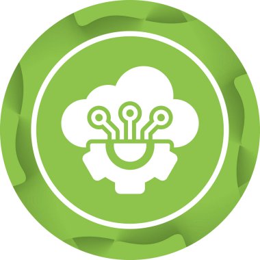 Beyin ayarları dairesel yeşil vektör simgesi