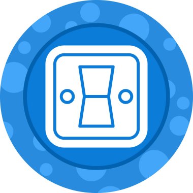 Bir düğmenin mavi ve beyaz simgesinin vektör çizimi