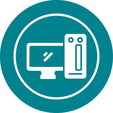 Masaüstü Bilgisayar Web simgesi vektör çizimi