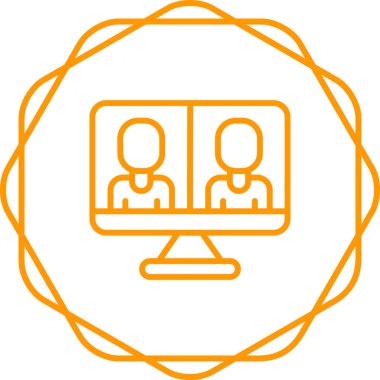 Çevrimiçi konferans. Basit illüstrasyon