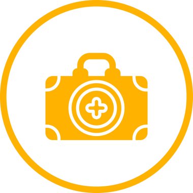 tıbbi sigorta yuvarlak vektör simgesi