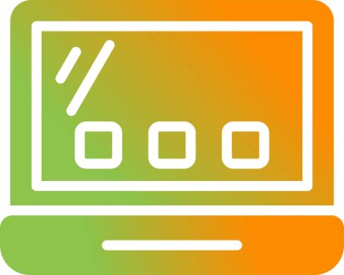 dizüstü bilgisayar simgesi. Web basit tasarım illüstrasyonu