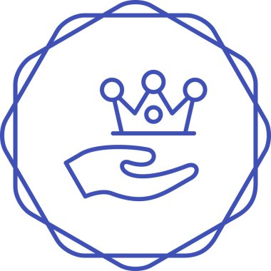 El ele tutuşan taç çizgi simgesi, vektör illüstrasyon konsepti, dış hat beyaz arkaplan, işaret, doğrusal sembol.