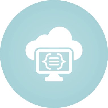 Sunucusuz Hesaplama Web simgesi vektör illüstrasyonu 