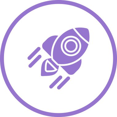 Roket web simgesi, vektör çizim