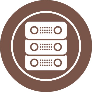 Adanmış Sunucu Web simgesi vektör illüstrasyonu