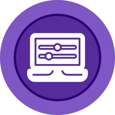 dizüstü bilgisayar simgesi. Web basit tasarım illüstrasyonu