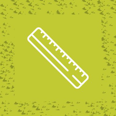 Düz cetvel ağ simgesi, vektör illüstrasyonu