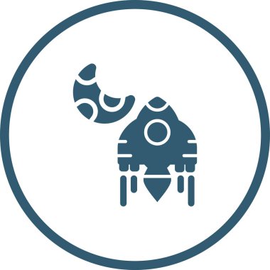 Roket web simgesi, vektör çizim