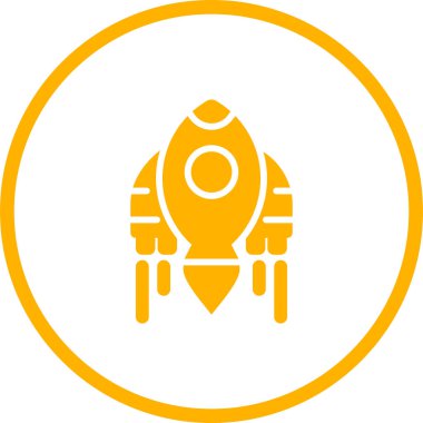 Roket web simgesi, vektör çizim