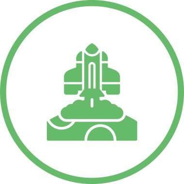 Roket web simgesi, vektör çizim