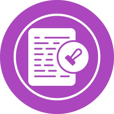 Belge İzinleri Web simgesi vektör illüstrasyonu 