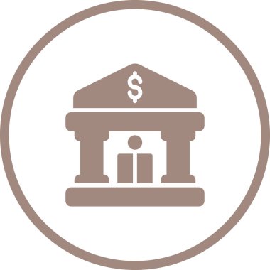 Banka binası. Web simgesi basit illüstrasyon
