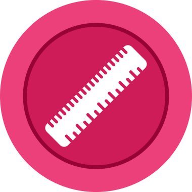 Düz cetvel ağ simgesi, vektör illüstrasyonu