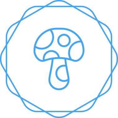 Mantar. Web simgesi basit illüstrasyon