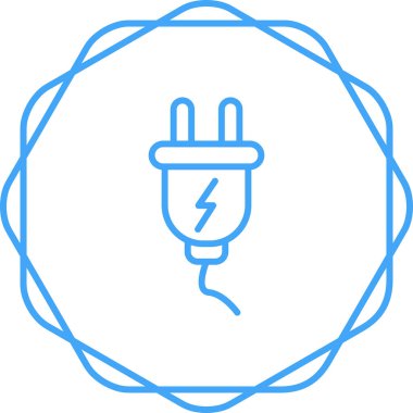 Elektrik prizi vektör simgesi. Düzenlenebilir felç. düz çizim sembolü.