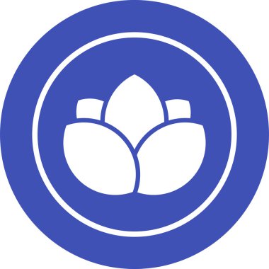 Nilüfer çiçeği. Web simgesi basit illüstrasyon