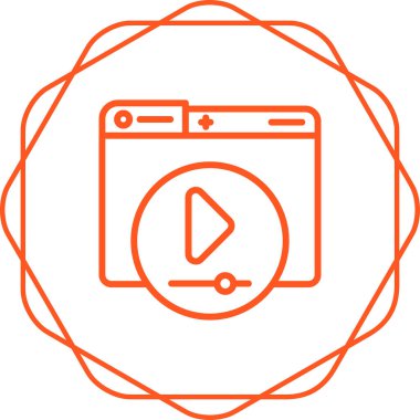 Video Oynatıcı web simgesi vektör illüstrasyonu