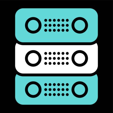 Adanmış Sunucu Web simgesi vektör illüstrasyonu