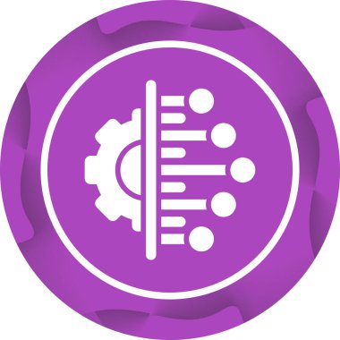 Cpu menekşe dairesi parlak web simgesi izole edildi