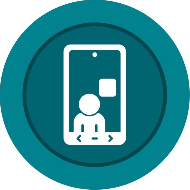 Cep telefonu olan bir adamın vektör çizimi