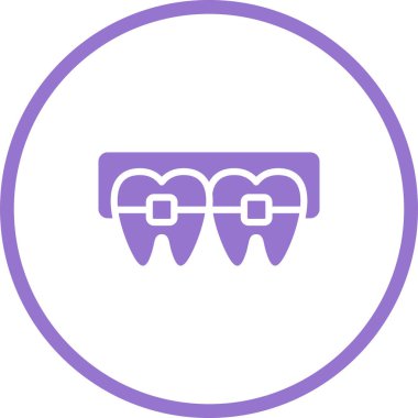 diş teli vektör çizgisi simgesini destekler