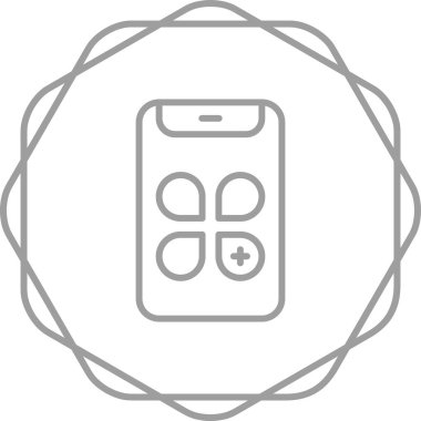 Tıbbi simgesi, satırı ve biçimi olan uzak telefon