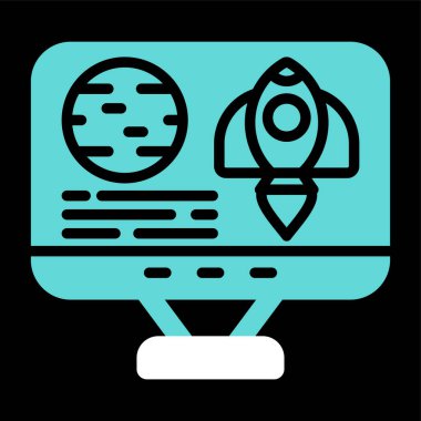 Roket web simgesi, vektör çizim