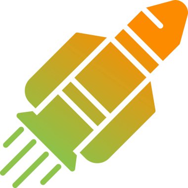 Roket web simgesi, vektör çizim