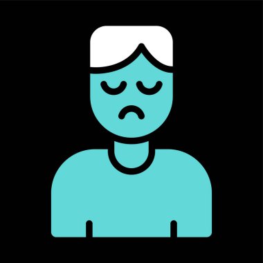 Üzgün adam, vektör illüstrasyonu