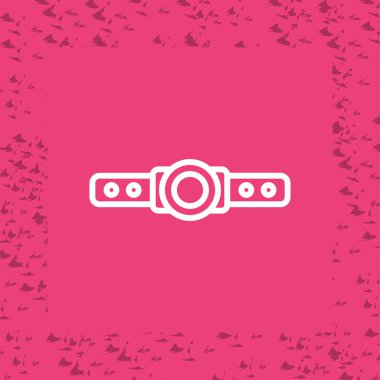 Yeşil arka planda beyaz çizgi spor çanta simgesi izole edildi. vektör illüstrasyonu