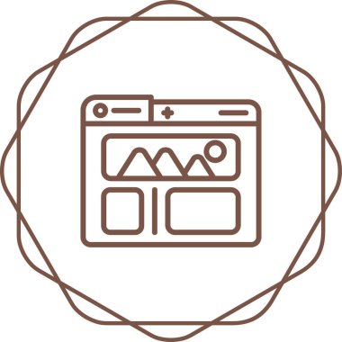 Tarayıcı web tasarım simgesi ana hat biçiminde