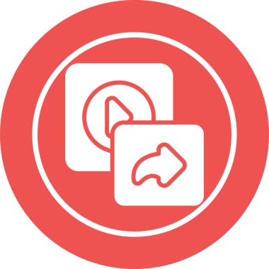 İki köpekli bir dairenin ikon vektör çizimi